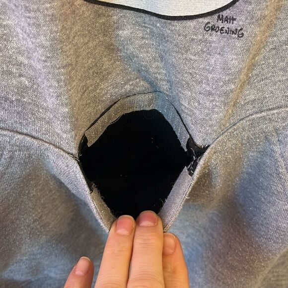 Universal Studios The Simpsons Duff Beer Can Holder Gray Hoodie Men's Sz Medium - Picture 3 of 11